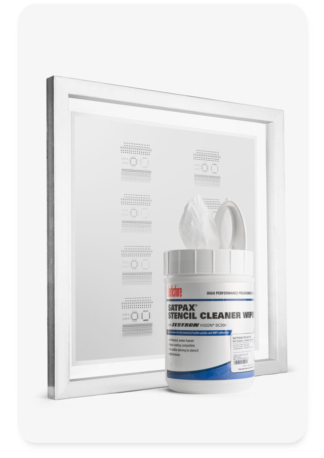 berkshire and zestron stencil wipes for cleaning stencil openings