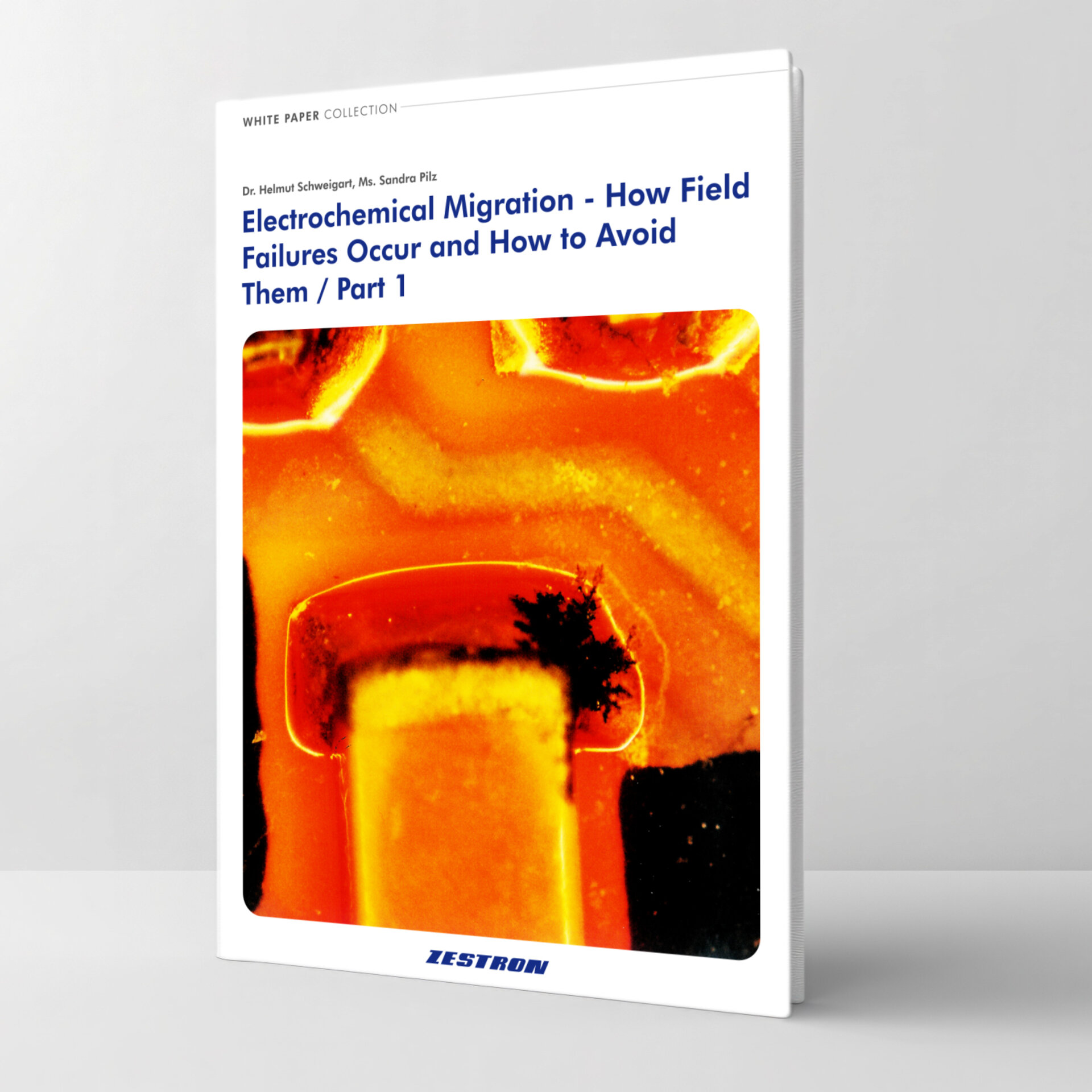 circuit board with Electrochemical Migration failure 